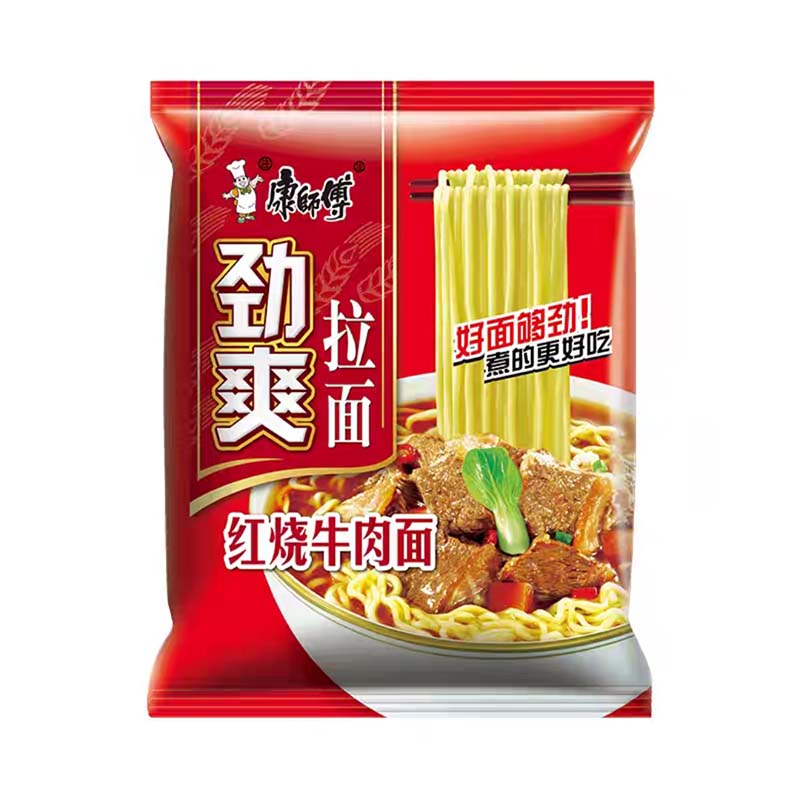 康师傅方便面劲爽拉面红烧牛肉面24包袋装速食泡面混搭一整箱包邮 - 图3