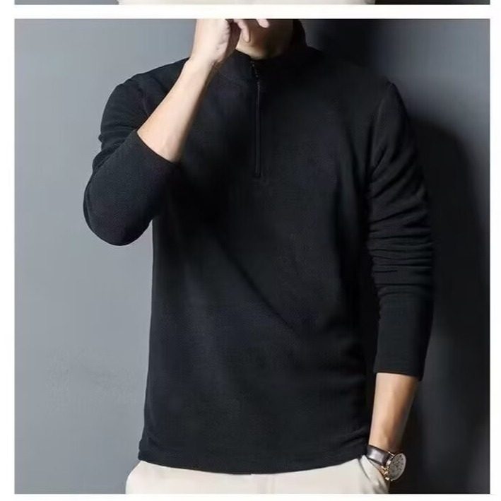 秋冬新款中年男士半拉链立领摇粒绒套头卫衣抓绒外套双面德绒上衣,淘宝优惠券,粉丝福利购,淘宝优惠卷