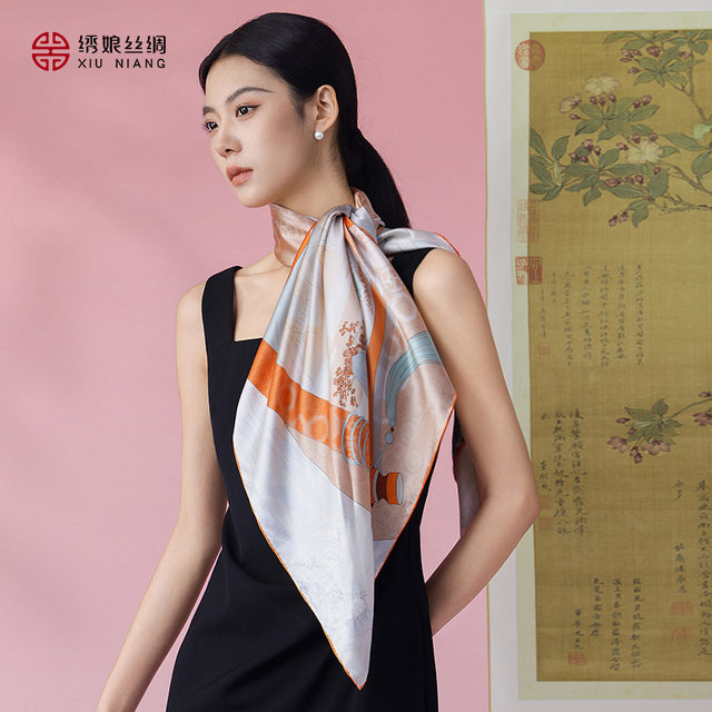 Xiu Niang ຜ້າໄຫມໃຫມ່ shawl ຮຽບຮ້ອຍຂະຫນາດໃຫຍ່