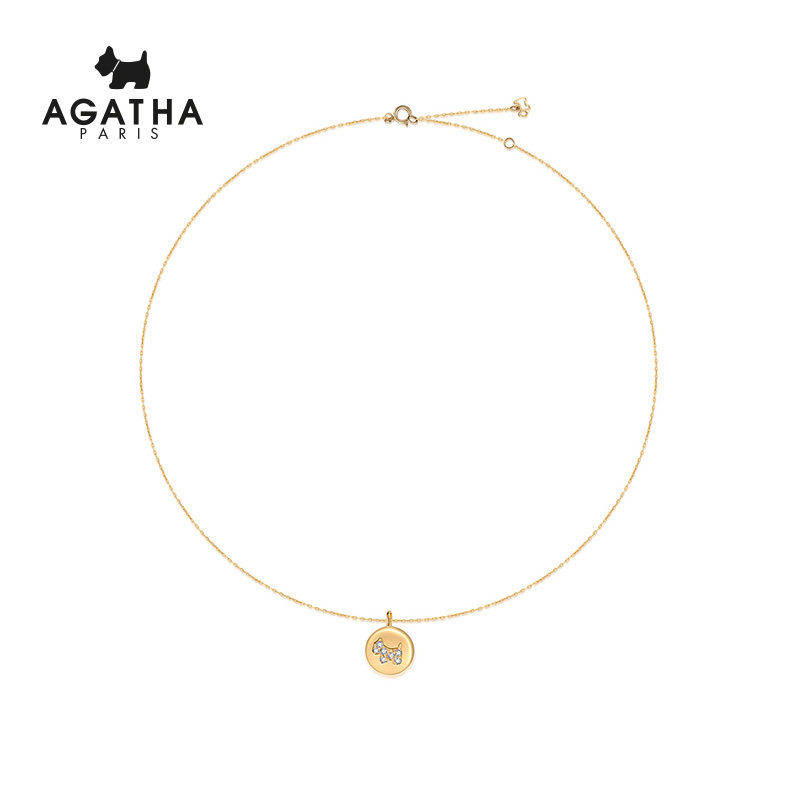 agatha /瑷嘉莎新款14k情侣锁骨链 agatha项链