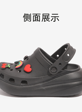 烈鲨骑仕洞洞鞋鞋花卡通鞋扣卡扣