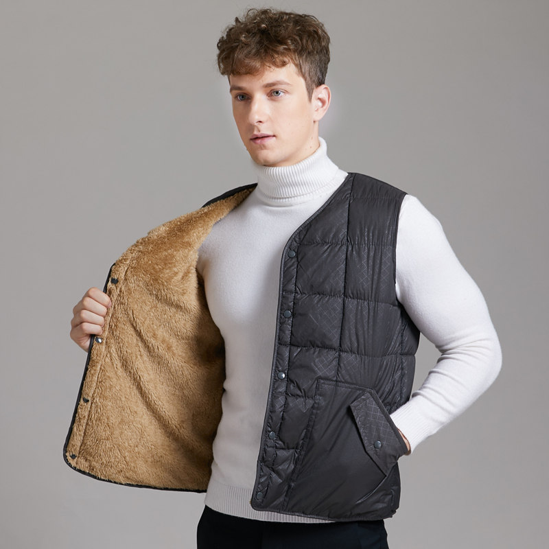 轻薄羽绒中老年男士加绒加厚棉马甲 亚岱尔服饰背心/马甲