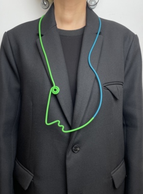 TENPALACE设计师集合店 法国当代艺术首饰SAMUEL CORAUX 脸谱项链