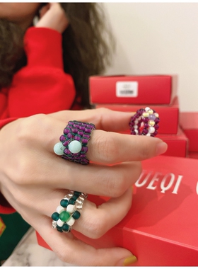 tenpalace买手店玉石串珠戒指