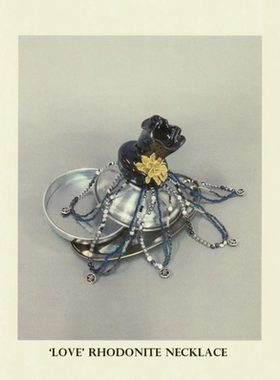 心形双层玉石串珠锁骨链