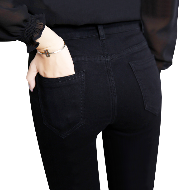 黑色2020年秋冬新款紧身铅笔裤子 炫之歌牛仔裤