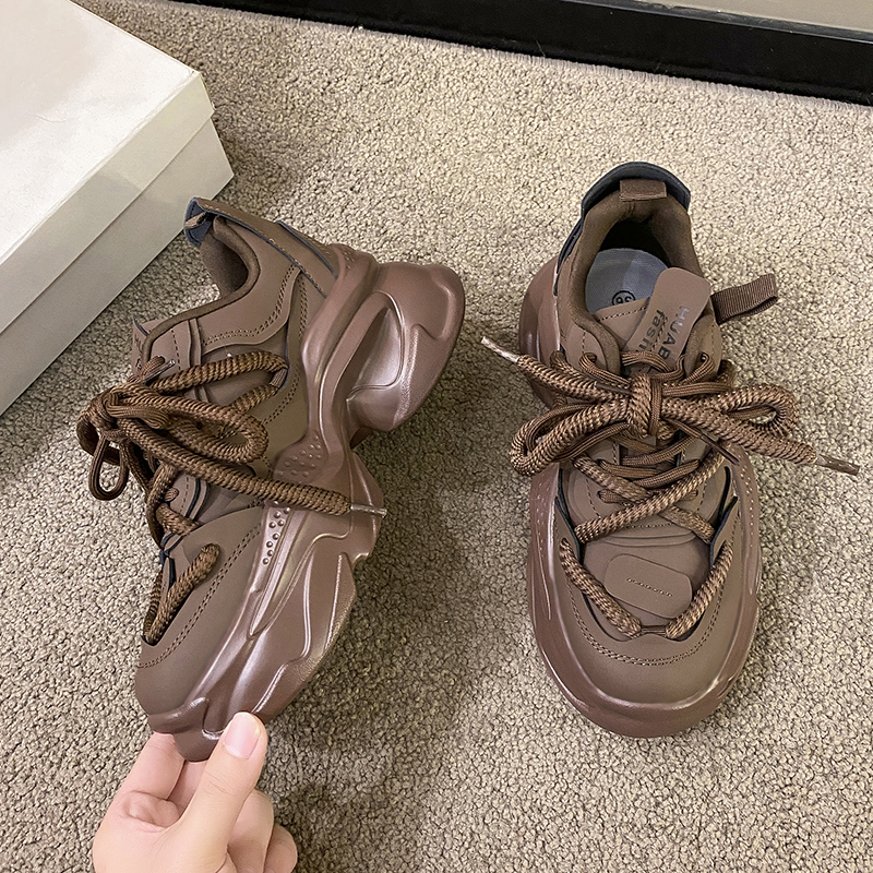 内增高老爹鞋女男款小个子超厚底松糕鞋10CM9休闲运动鞋大码41-43 - 图0