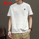 Xtep, хлопковая футболка, розовый цветной спортивный костюм, короткий рукав, осенняя, оверсайз, круглый воротник