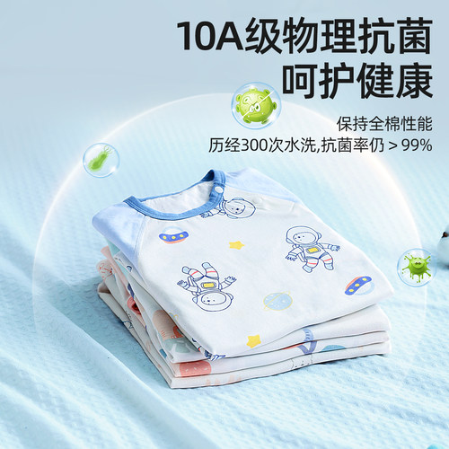 贝肽斯宝宝睡衣春夏季薄款纯棉睡袍儿童睡裙新款四季通用婴儿睡袋 - 图1