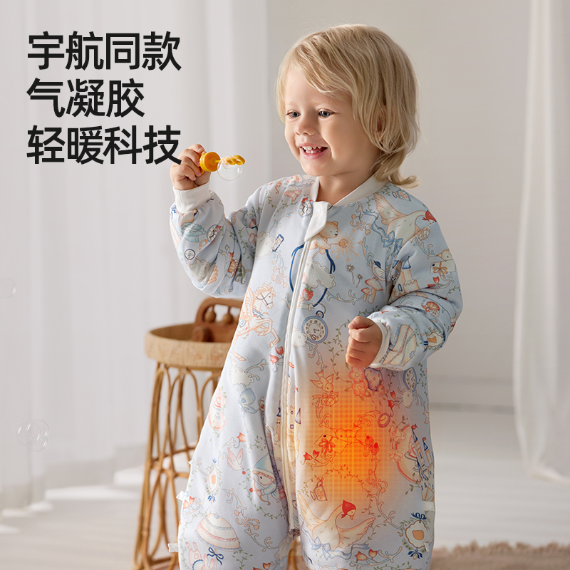 贝肽斯【肽奢】睡袋婴儿春秋冬款宝宝分腿羊毛儿童防踢被四季通用