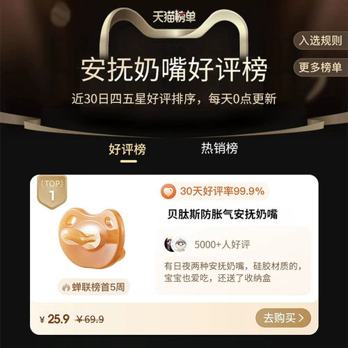 贝肽斯 Детская антиколиковая соска для новорожденных для сна, 6 мес.