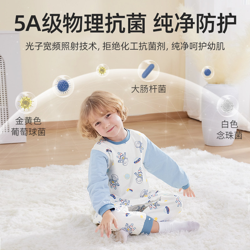 贝肽斯儿童家居服连体衣宝宝睡衣秋冬2025新款男女童恒温夹棉保暖,淘宝优惠券,粉丝福利购,淘宝优惠卷