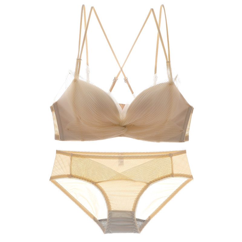 无钢圈性感小胸罩一套调整型内裤 梦惑文胸