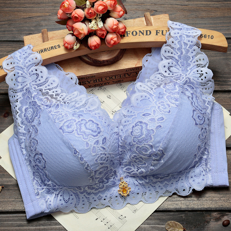 内衣套装夏小胸聚拢收副乳少女文胸 映缇文胸