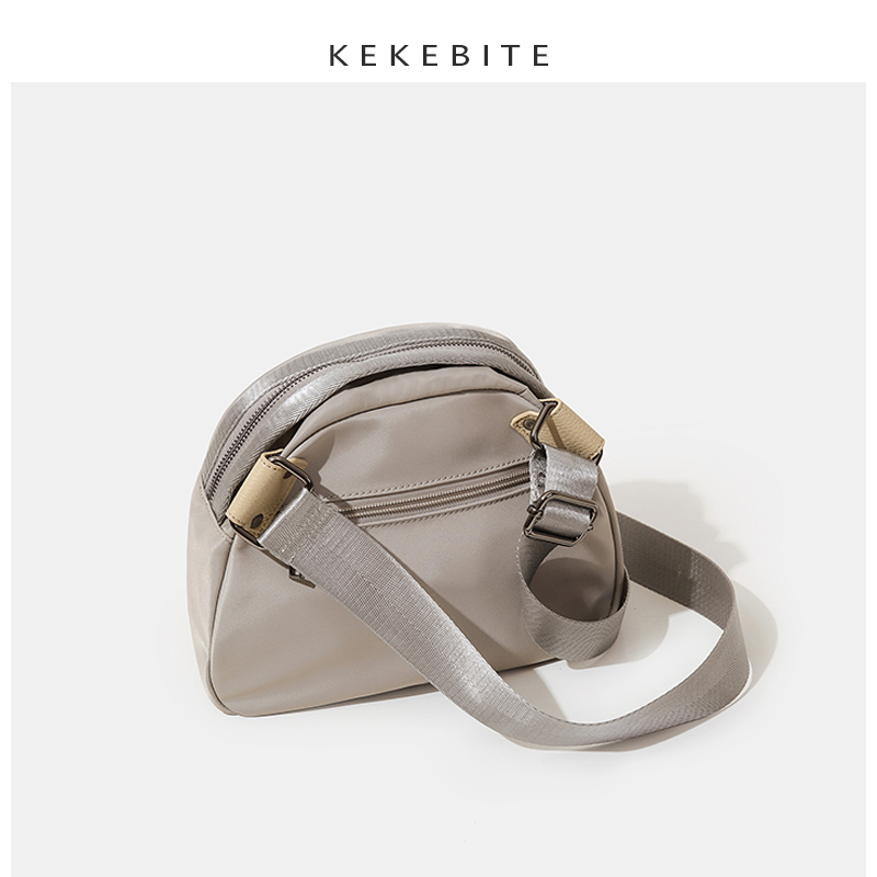 简约2022新款轻便女牛津布贝壳包 可可比特女士包袋