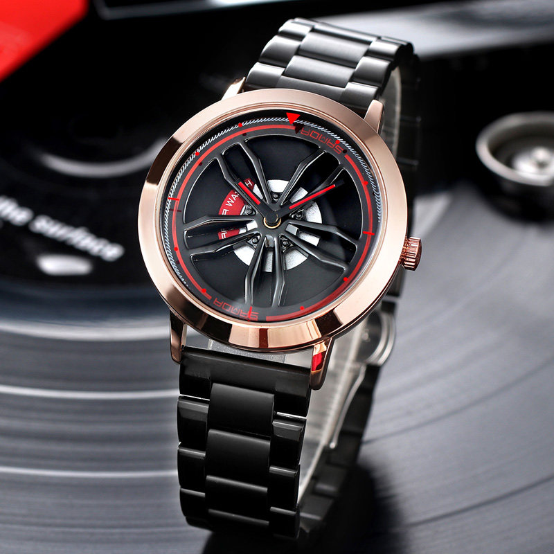 个性旋转男概念中学生防水虫洞男表 三达手表国产腕表