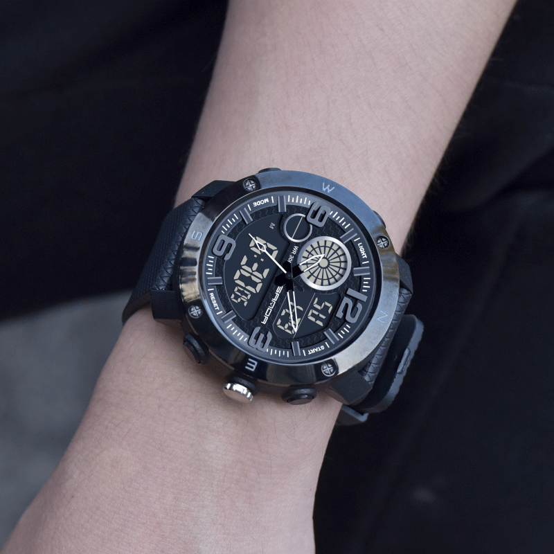 多功能户外男学生双显防水潮男表 三达手表国产腕表