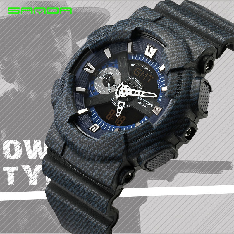 夜光防水电子初中学生时尚户外手表 三达手表国产腕表