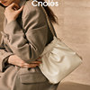 Women's three-back hobo bag soft, smooth and pleated casual