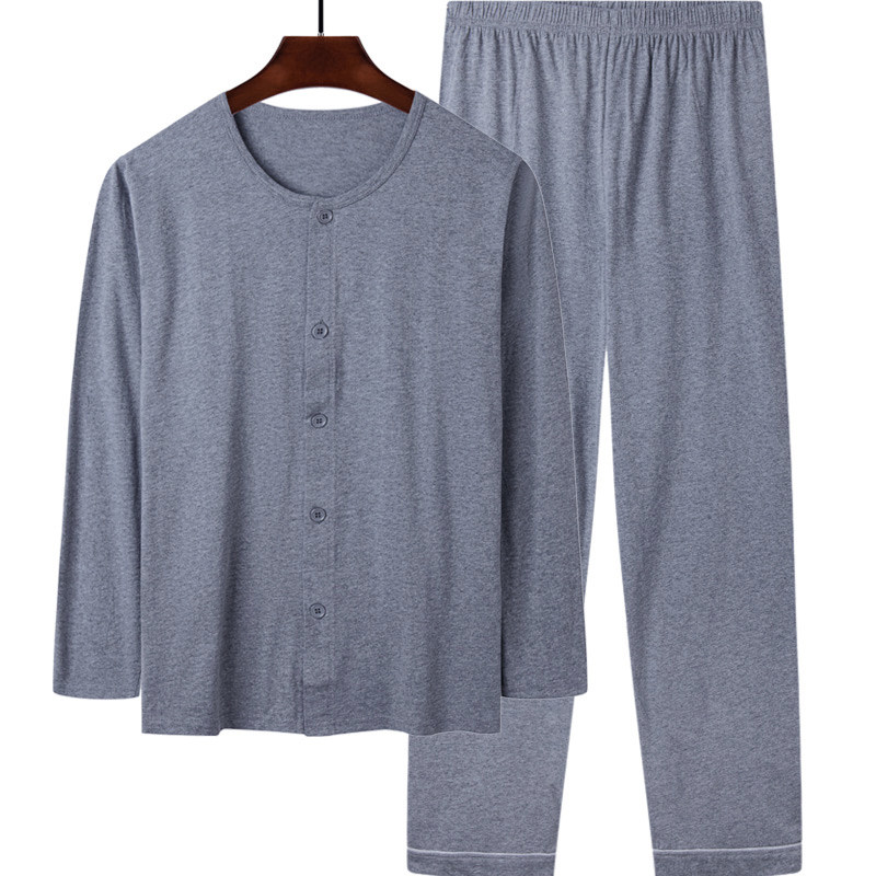 纯棉中老年人大码长袖长裤宽松睡衣 芬汀睡衣/家居服套装