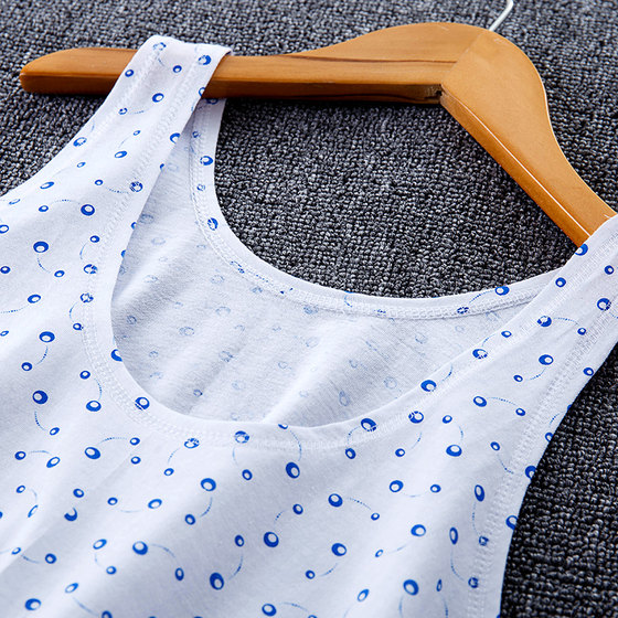3-pack of middle-aged and elderly women's short vest underwear pure cotton