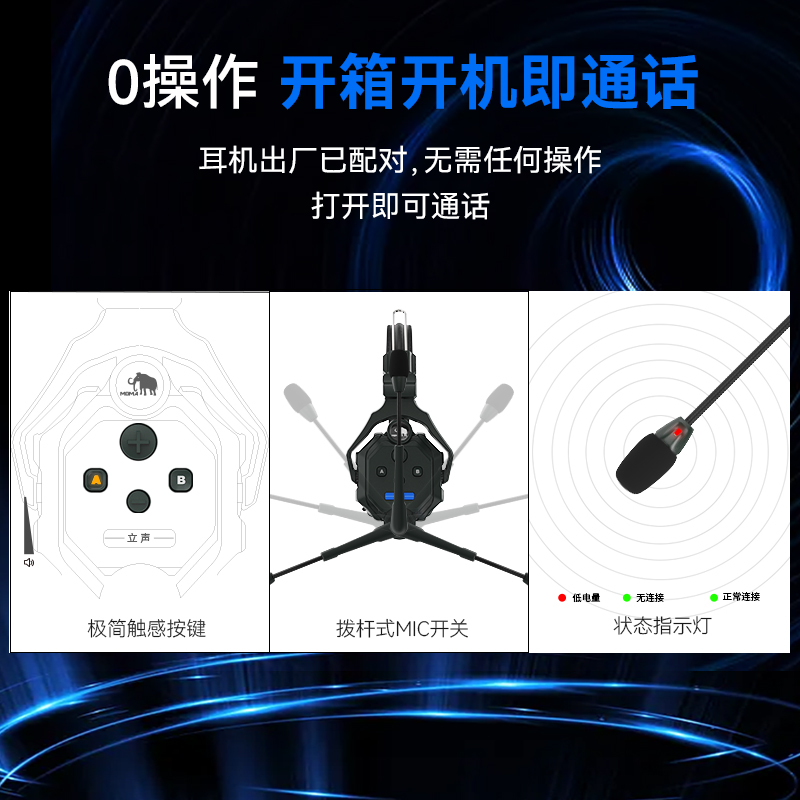 MOMA猛玛立声头戴一体式无线导播通话系统切换台全双工对讲器猛犸 - 图1