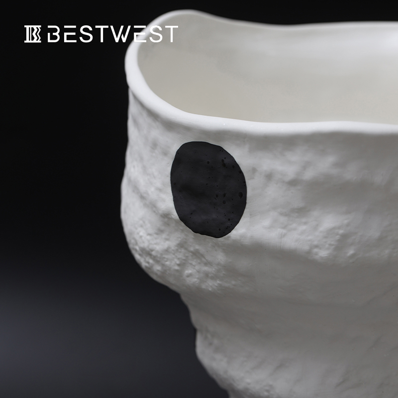 大丹陶瓷设计师正品景德镇陶瓷花瓶复古侘寂风客厅插花摆件高级感 - 图3