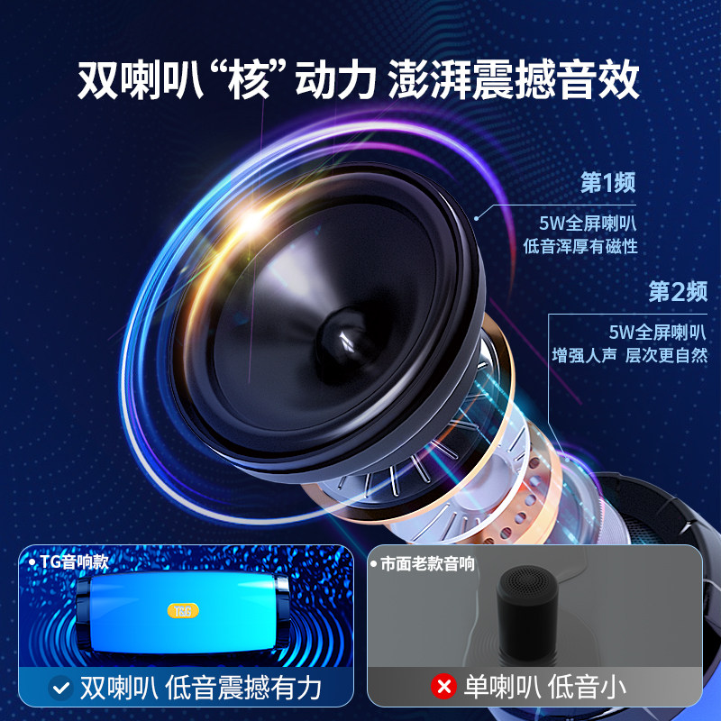 家用桌面迷你无线超重低音炮小米 潮工坊数码无线/蓝牙音箱