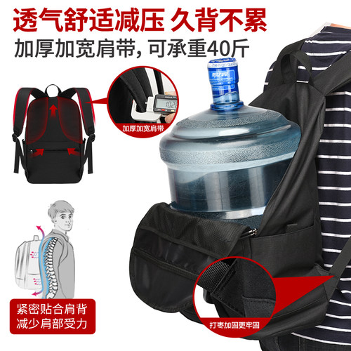 双肩包男高中初中学生书包大学生大容量小学生简约电脑旅行背包女 - 图0
