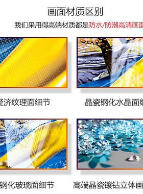 客厅装饰画沙发背景墙画壁画新中式挂画家和万事兴晶瓷墙壁山水画