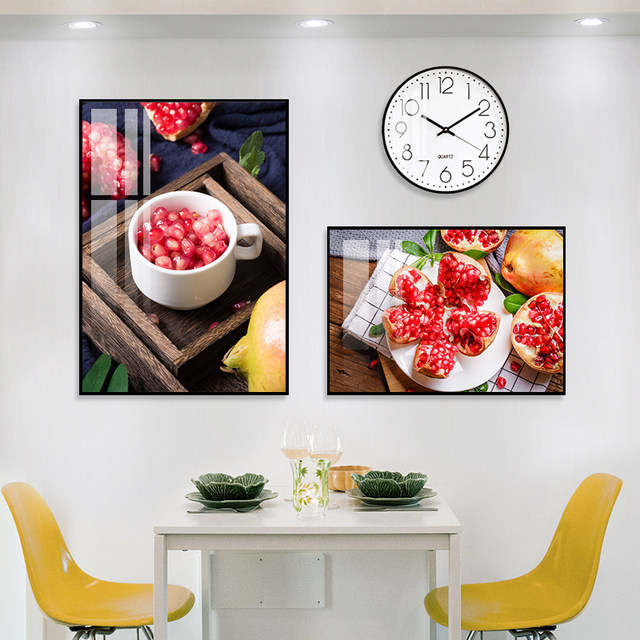 Fruit wall modern two-piece wall clock dining table decoration painting