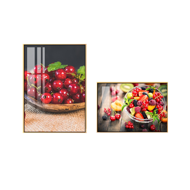 Fruit wall modern two-piece wall clock dining table decoration painting