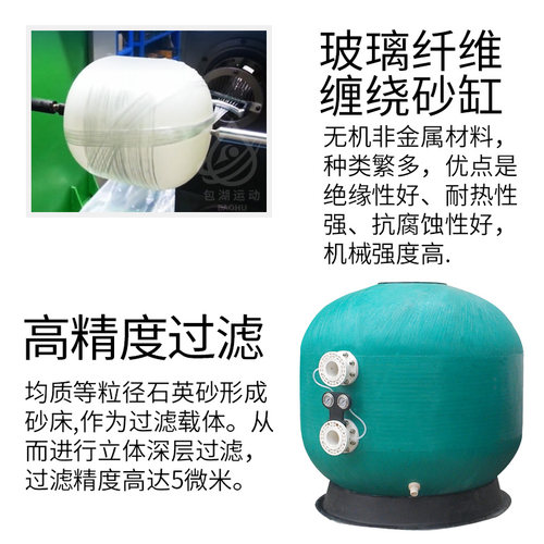 大流量沙缸过滤器水上乐园海洋馆缠绕侧出式过滤器水循环过滤设备 - 图1