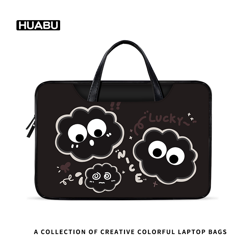 华步可爱卡通黑煤球笔记本电脑包手提适用苹果macbook15寸华为matebook联想小新air13.3女14内胆包pro保护套 - 图3