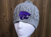 Single top NCAAF Kansas Wildcat team grey embroidered wool line warm hat knit cold cap 16-4