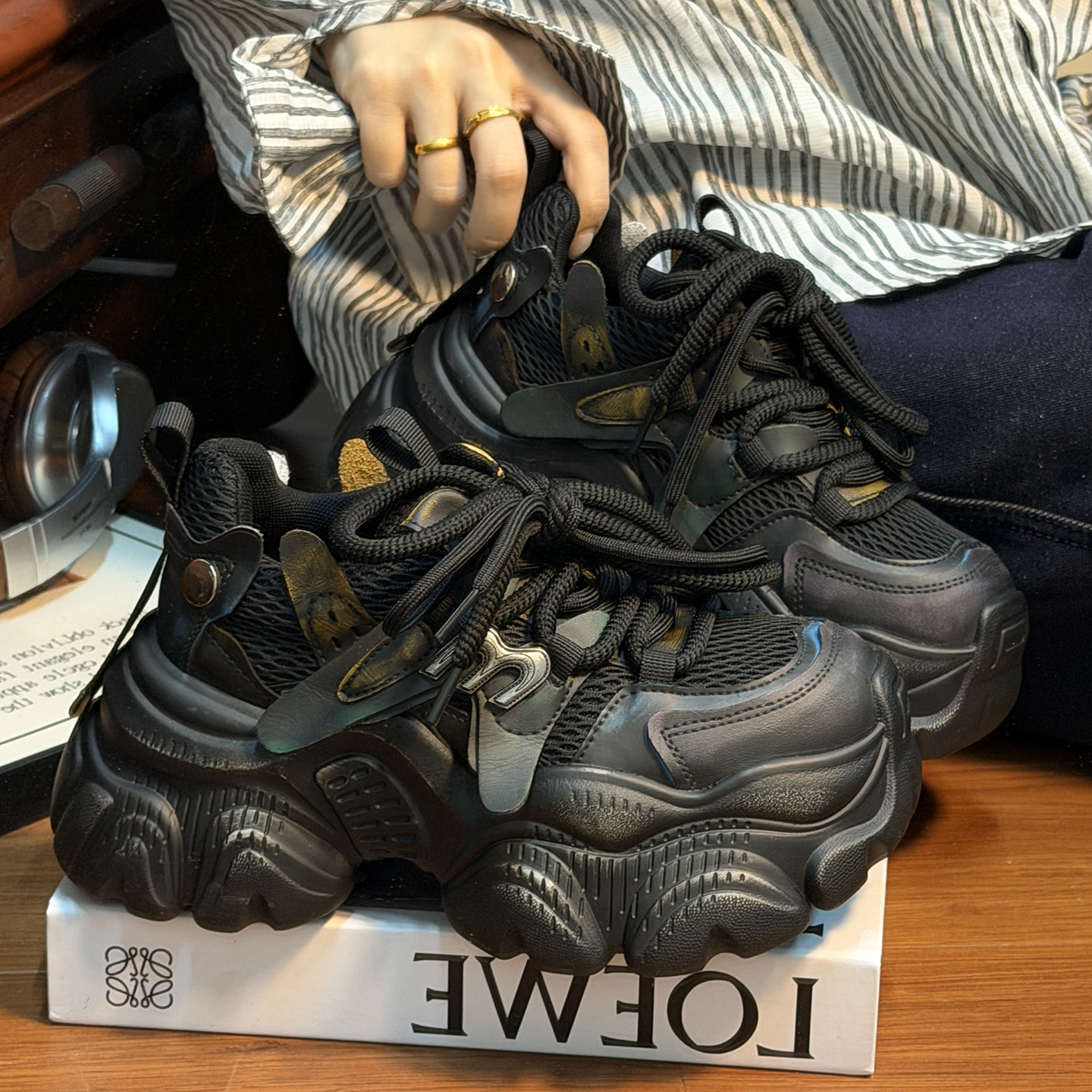 复古真皮绑带松糕厚底老爹鞋女2026新款百搭小个子增高休闲运动鞋,淘宝优惠券,粉丝福利购,淘宝优惠卷