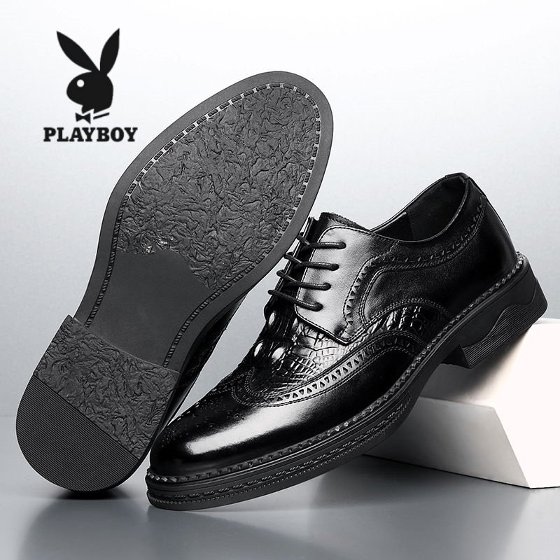 花花公子商务正装休闲皮鞋布洛克英伦真皮男鞋子新郎结婚鞋男,淘宝优惠券,粉丝福利购,淘宝优惠卷