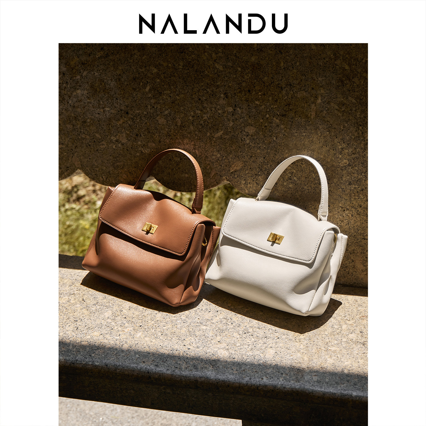 纳兰杜白色包包女士2025新款手提包高级感通勤斜挎小方包真皮女包,淘宝优惠券,粉丝福利购,淘宝优惠卷