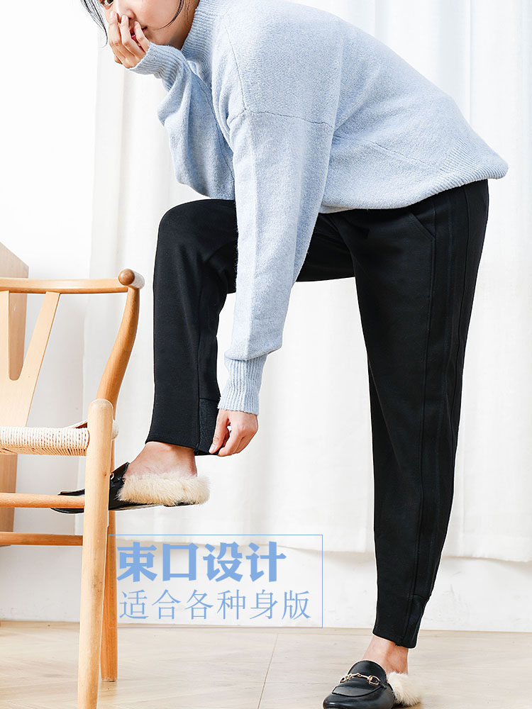 孕妇冬款加厚绒托腹百搭潮妈打底裤 恋酷桥孕妇打底裤