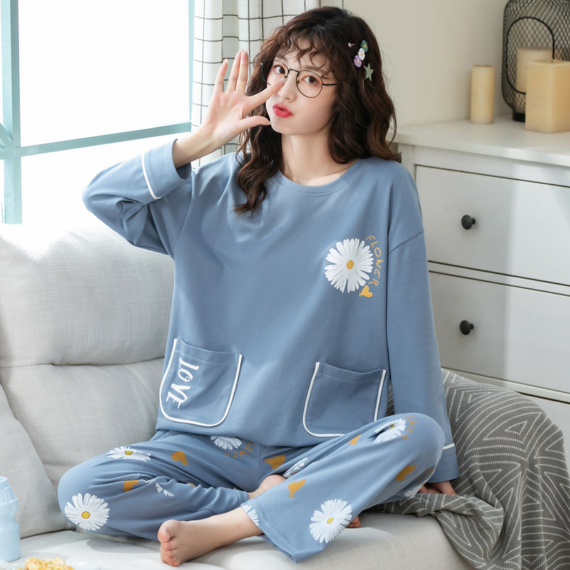 春秋款2022年新款长袖纯棉可爱睡衣 卡之恋服饰睡衣/家居服套装