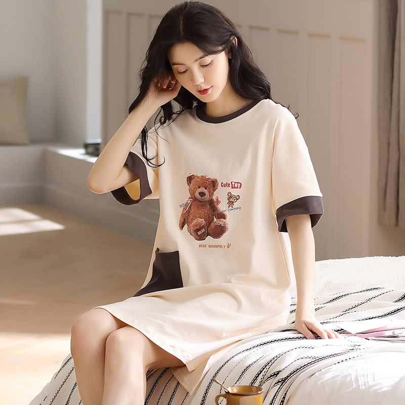 夏季纯棉短袖学生2022年新款睡裙 卡之恋服饰睡裙