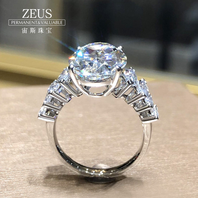 zeus椭圆鸽子蛋莫桑仿钻戒6女戒指 zeus戒指/指环
