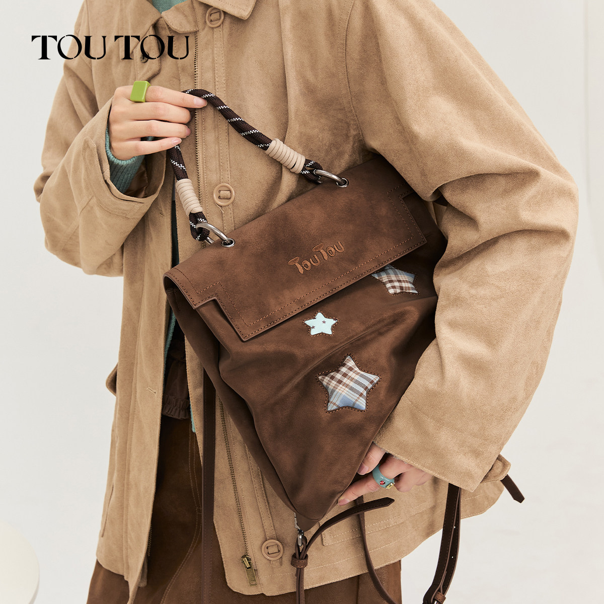 新年礼物TOUTOU星星双肩包女背包书包大容量大学生通勤旅游斜挎包,淘宝优惠券,粉丝福利购,淘宝优惠卷