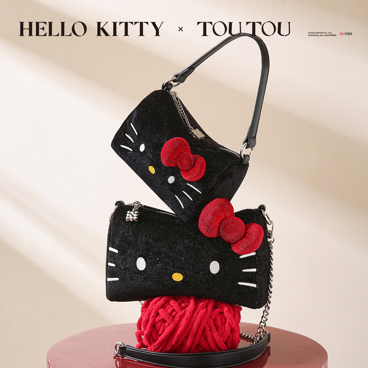 TOUTOUhellokitty凯蒂猫哈喽kt腋下包大容量链条单肩斜挎包礼物女,淘宝优惠券,粉丝福利购,淘宝优惠卷