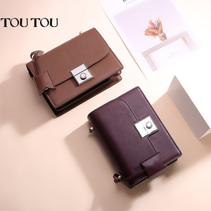 韩版简约百搭复古宽肩带斜挎包