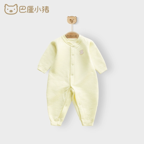 Детская весенняя стеганая пижама для новорожденных, утепленное демисезонное боди