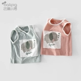 Детская хлопковая майка, тонкая летняя одежда, футболка без рукавов, в западном стиле