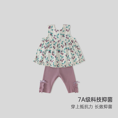 巴厘小猪女宝宝套装夏季薄款无袖