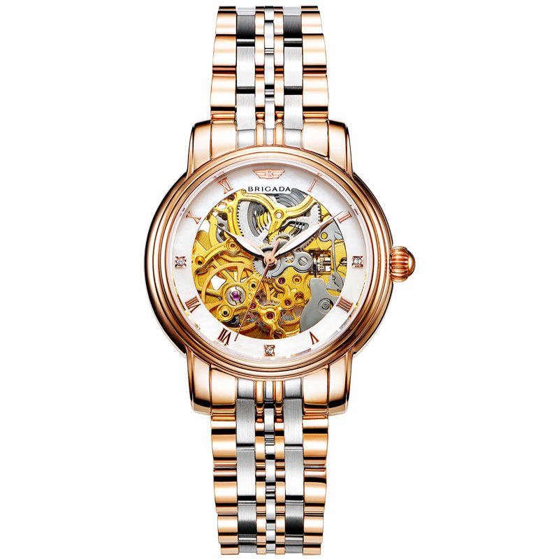 brigada正品女士女全自动机械表 brigada国产腕表