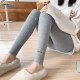 Women's high waist stretch cotton thickened fleece leggings for outer wear